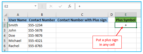 Plus Sign Before Numbers