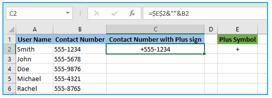 Plus Sign Before Numbers