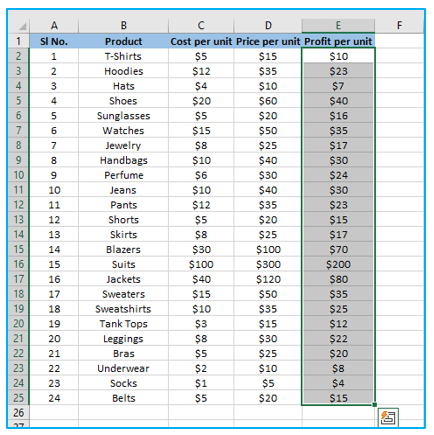 Apply Formula to Entire Column
