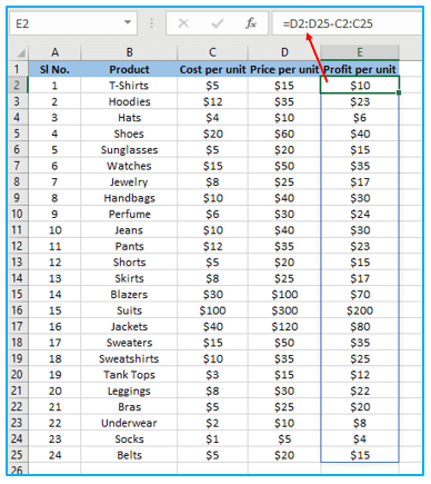Apply Formula to Entire Column