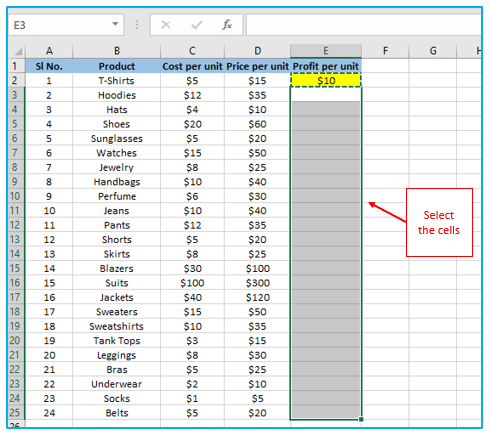 Apply Formula to Entire Column