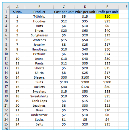 Apply Formula to Entire Column