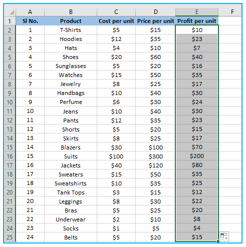 Apply Formula to Entire Column