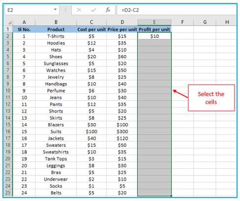 Apply Formula to Entire Column
