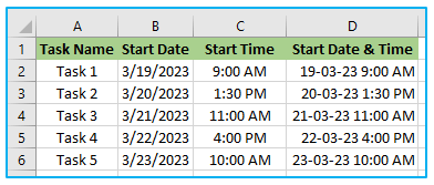 Combine Date and Time in Excel