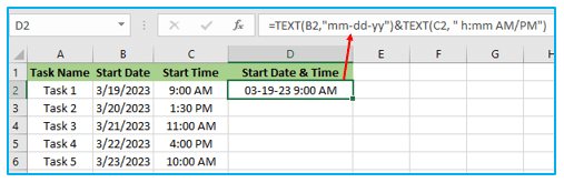 Combine Date and Time in Excel