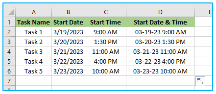 Combine Date and Time in Excel