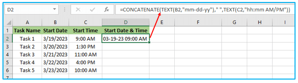 Combine Date and Time in Excel