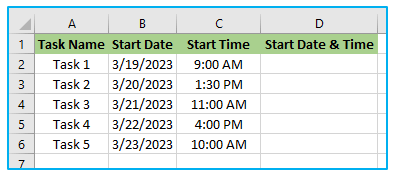 Combine Date and Time in Excel