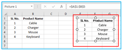 Excel Camera Tool