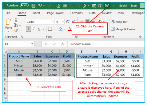 Excel Camera Tool