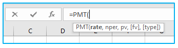 Excel PMT function to Calculate Loan Payment Amount