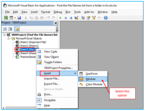 How to find the File Names list from a folder in Excel?