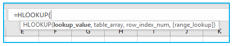 HLOOKUP Function in Excel