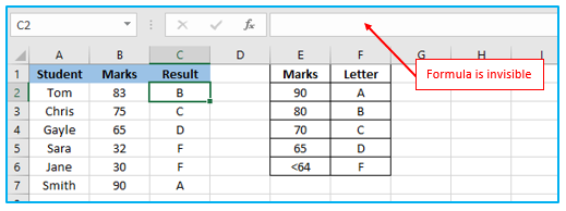 Hide Formulas in Excel