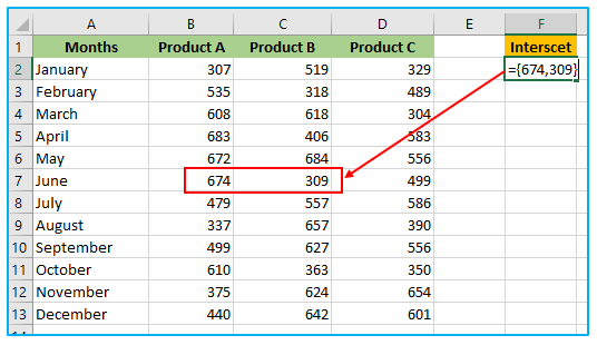 Intersect Operator in Excel