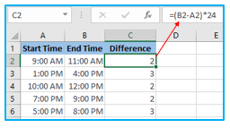 Subtraction in Excel