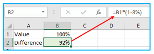Subtraction in Excel