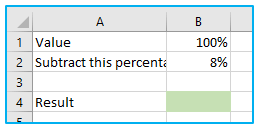 Subtraction in Excel