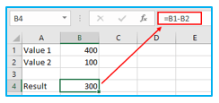 Subtraction in Excel