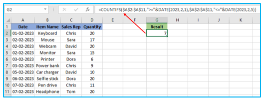 Multiple Criteria in Excel COUNTIF and COUNTIFS Function