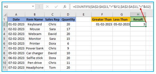 Multiple Criteria in Excel COUNTIF and COUNTIFS Function