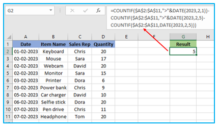 Multiple Criteria in Excel COUNTIF and COUNTIFS Function