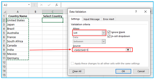 Multiple Selections option in a Drop Down List