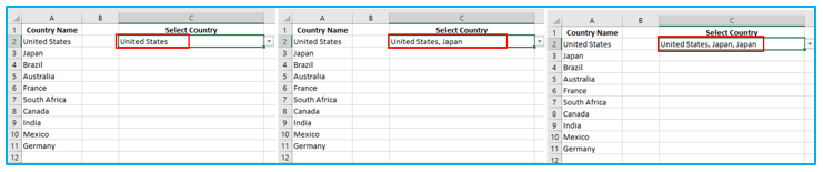 Multiple Selections option in a Drop Down List