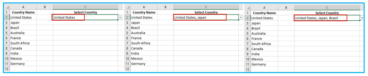 Multiple Selections option in a Drop Down List