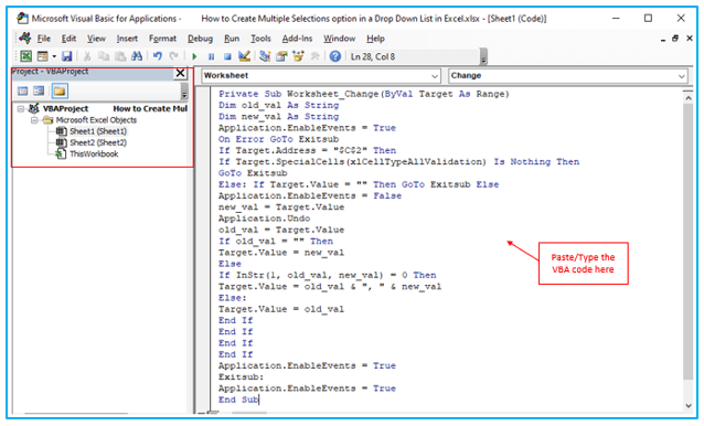 Multiple Selections option in a Drop Down List