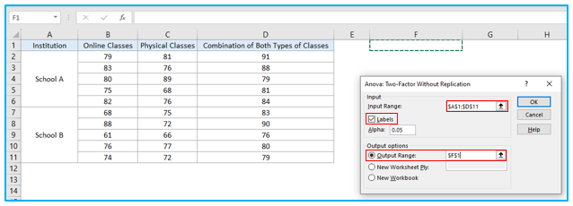 ANOVA in Excel