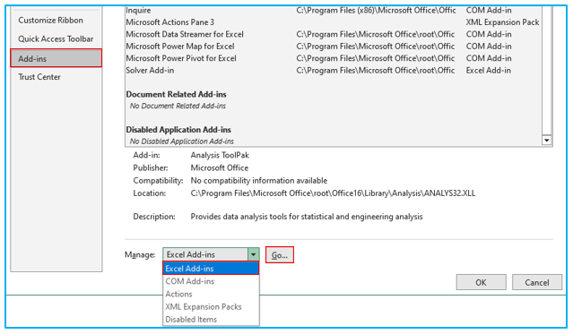 ANOVA in Excel