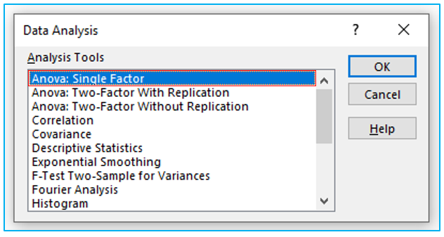 ANOVA in Excel