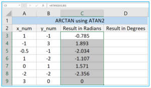 How to use ATAN and ATAN2 Function in Excel?