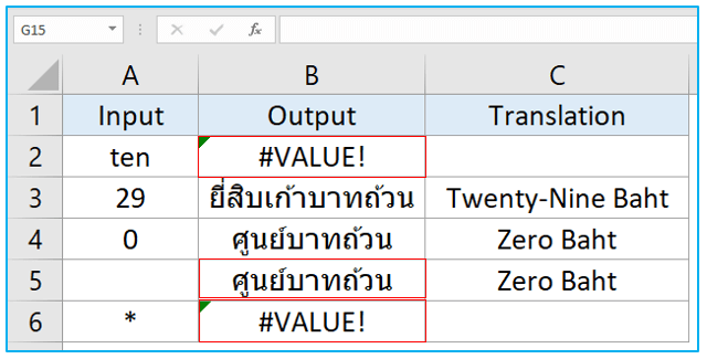 BAHTTEXT Function in Excel