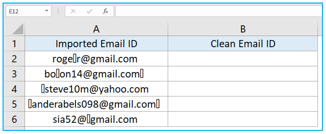 CLEAN Function in Excel