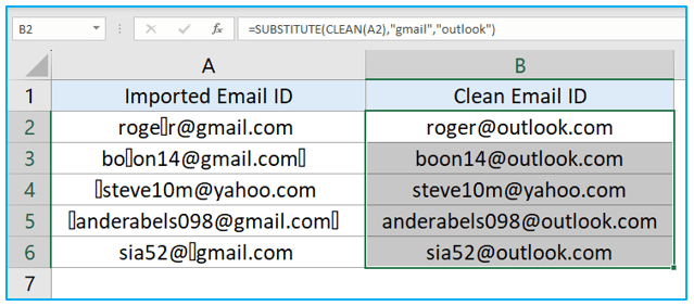 CLEAN Function in Excel