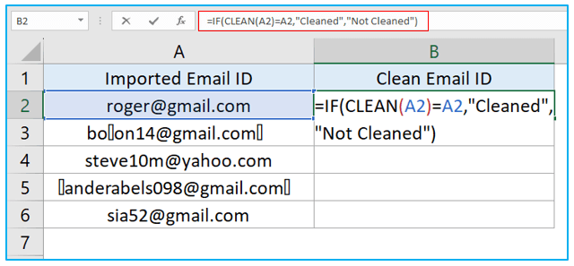 CLEAN Function in Excel