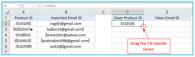 CLEAN Function in Excel