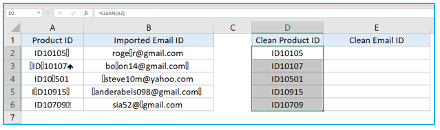 CLEAN Function in Excel