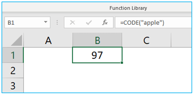 CODE Function in Excel