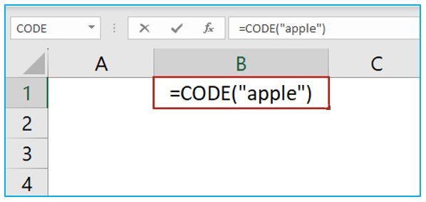 CODE Function in Excel