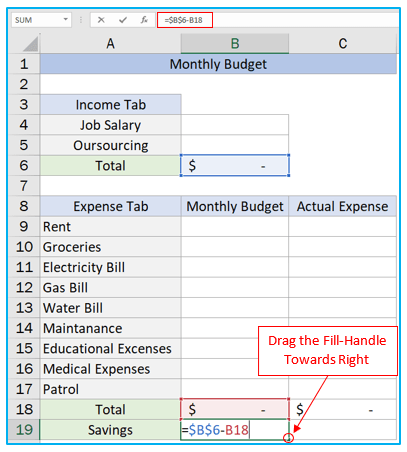 Budget in Excel