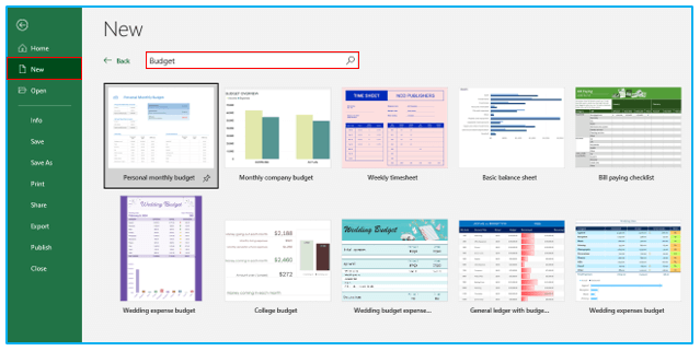 Budget in Excel