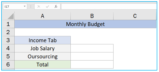 Budget in Excel