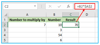 Multiplication in excel