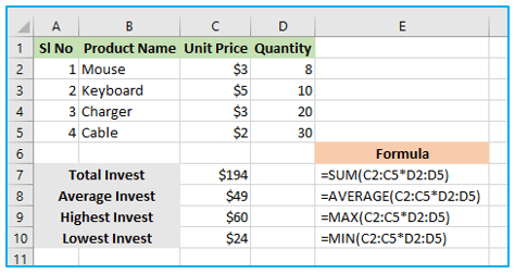 Multiplication in excel