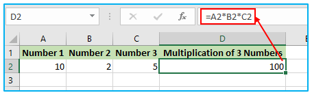 Multiplication in excel