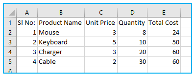 Multiplication in excel